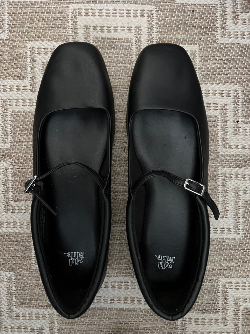 wild fable Black Faux-Leather Mary Jane Flats